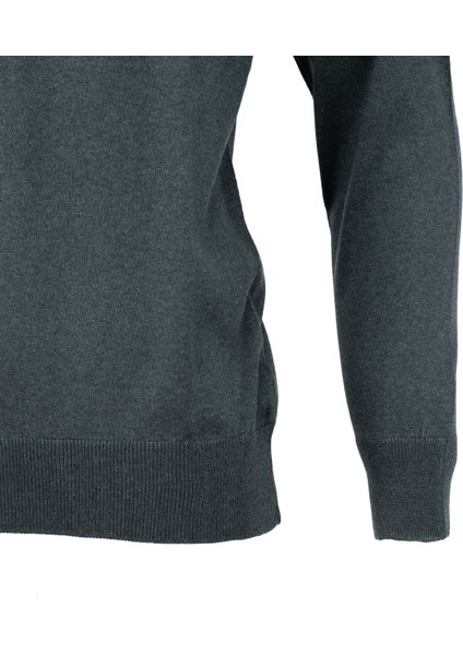 Erkek Yünlü Dokuma Kazak Cepsiz Polo Yaka Düz Renk Klasik Model Rahat Kesim Tam Kalıp