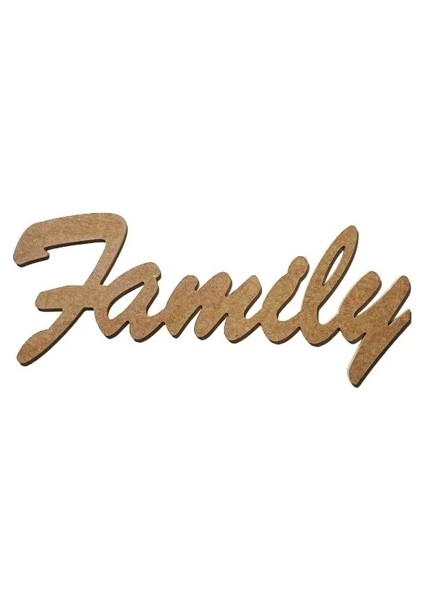 Ahşap Hobi OBJE14 Famıly Yazı