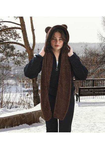 Legosh Kapşonlu Welsoft Peluş Bere - Atkılı - Polar Boyunluk Şalı - Rüzgar Geçirmez Kulaklı modelleri