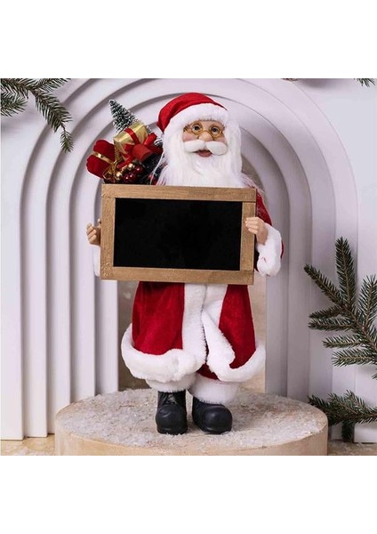 Yılbaşı Aksesuarı Yazı Tahtası Tutan Noel Baba 40 cm 519820