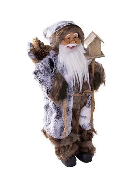 Yılbaşı Aksesuarı Kuş Evi Tutan Noel Baba 45 cm 731453