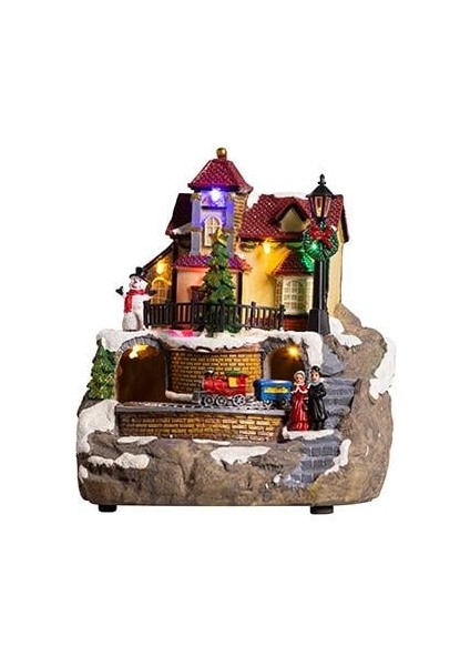 Yılbaşı Aksesuarı - Hareketli Müzikli Noel Ev 0421