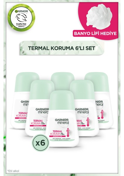 6'lı Mineral Termal Koruma Roll-On Deodorant Duş Lifi Hediyeli