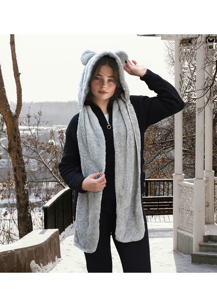 Ayıcı Oyuncak Kapşonlu Welsoft Peluş Bere - Atkılı - Polar Boyunluk Şalı - Rüzgar Geçirmez Kulaklı Şapka fırsatları