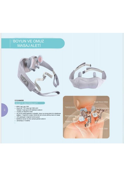 Masaj Aleti Boyun Sırt Bel Omuz Ovmalı Isıtmalı Tüm Vücut Masaj Cihazı C37-MP081 indirimleri