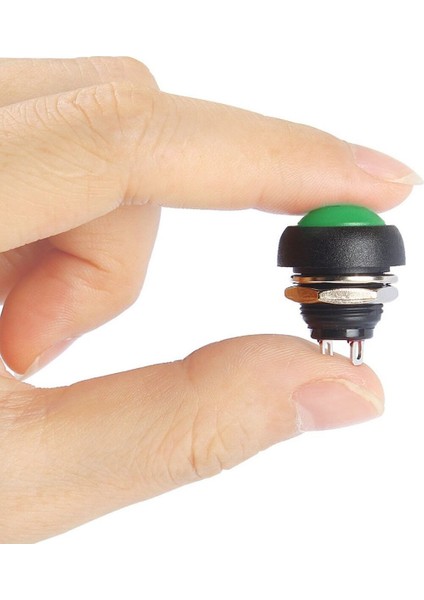 12MM PBS-33B 2 Pin Push Buton Yeşil On Off 1A 250V Mini Yuvarlak Su Geçirmez Anahtar Momentary Swit