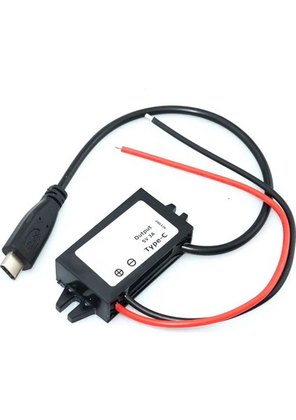 12.2V/24V To Type-C 5V 3A Modül F35J5V3A 30CM USB Kablolu Su Geçirmez Şarj Tel Voltaj Düşürücü Güç