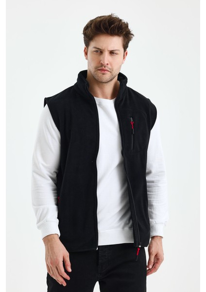 Erkek Tam Fermuarlı Spor Polar Yelek