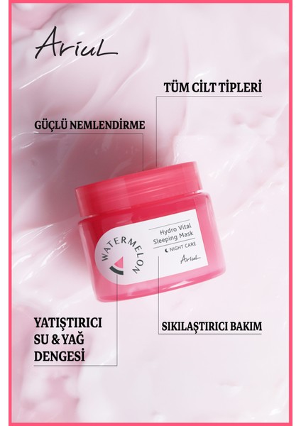 Kırışık Karşıtı,Sıkılaştırma Hyalüronik Asit ve Vitamin Kompleks İçeren Gece Maskesi 80 Ml