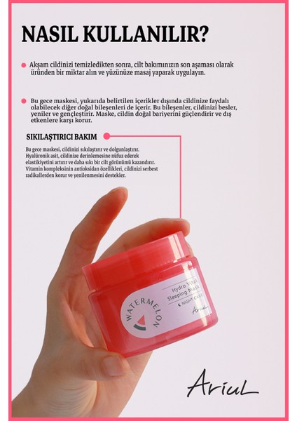 Kırışık Karşıtı,Sıkılaştırma Hyalüronik Asit ve Vitamin Kompleks İçeren Gece Maskesi 80 Ml