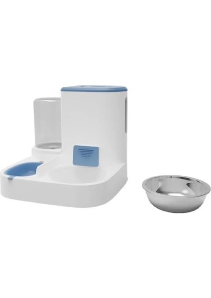 Kedi Köpek Otomatik Mama ve Su Kabı Mavi