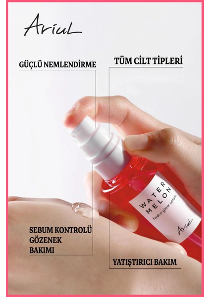 Nemlendirici,Sebum Kontrolü,Gözenek Bakımı Sağlayan Karpuz Özlü Hyalüronik Asit İçerikli Serum 55 ml