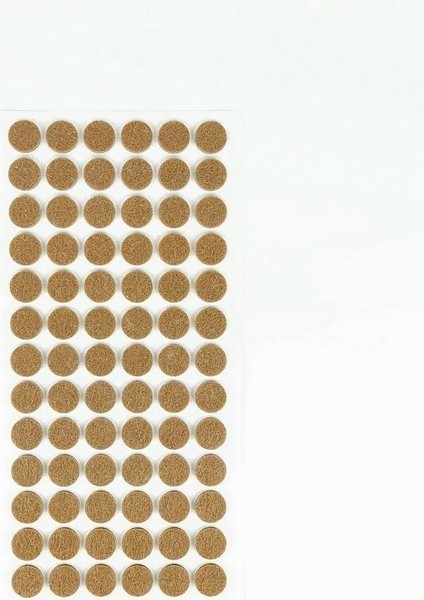 Kendinden Yapışkanlı Yuvarlak Keçe 15 mm Kahverengi 78 Parça