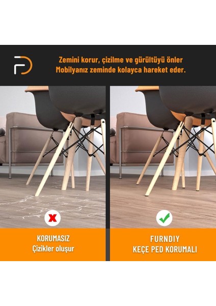 Kendinden Yapışkanlı Yuvarlak Keçe 15 mm Kahverengi 78 Parça