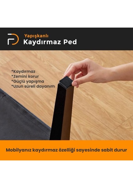 Kendinden Yapışkanlı Kare Kaydırmaz 30 mm x 30 mm Siyah 21 Parça