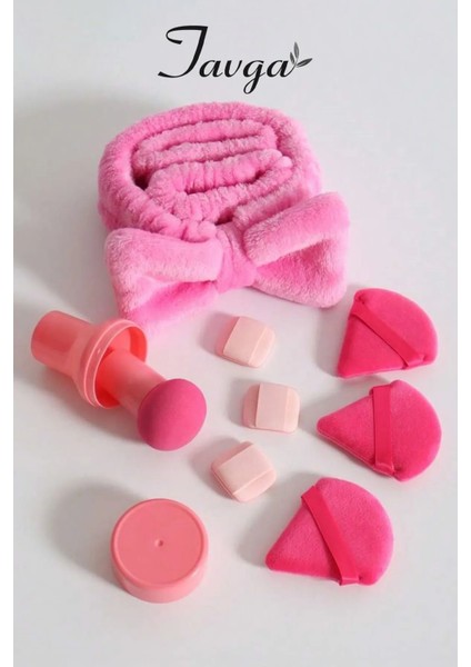 Pembe Profesyonel Makyaj Süngeri Seti - 10 Parça