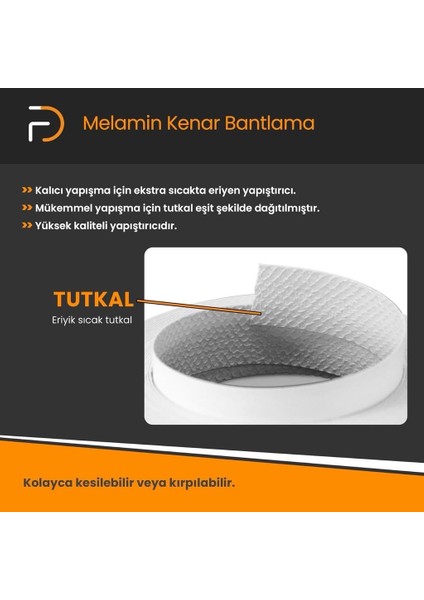 Beyaz Melamin Tutkallı Kenar Bandı 20 mm x 10 mt modelleri