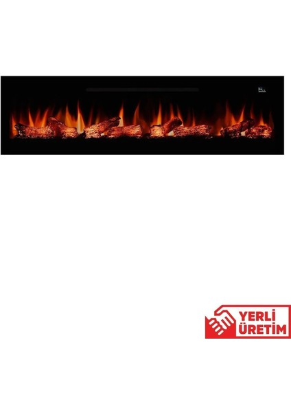 Pagla 200 Cam Çerçeveli Elektrikli Şömine - Isıtıcılı, Sınırsız Renkli (Rgb), Kumandalı