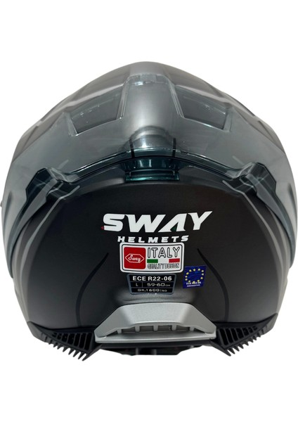 Kask Sway Sw 865 Space Black Whıte Güneş Gözlüklü