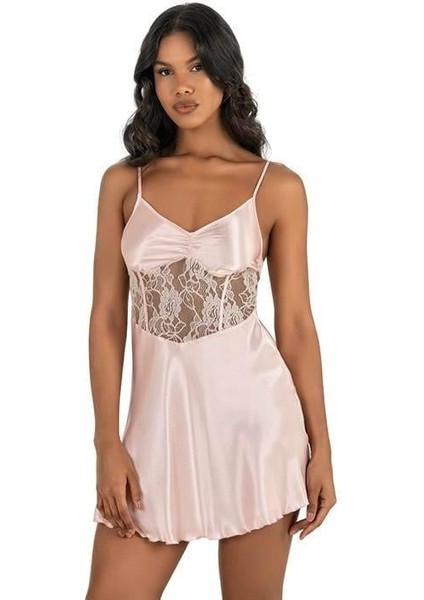 Aria's Closet Somon Kısa Saten Gecelik 8239