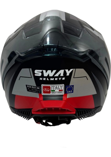Kask Sway Sw 865 Tıtan Black White Red Güneş Gözlüklü indirimleri