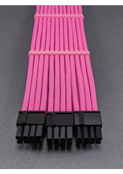 Rtx 8+8+8 Pin VGA (E.kartı) Uzatma - Pembe Sleeved