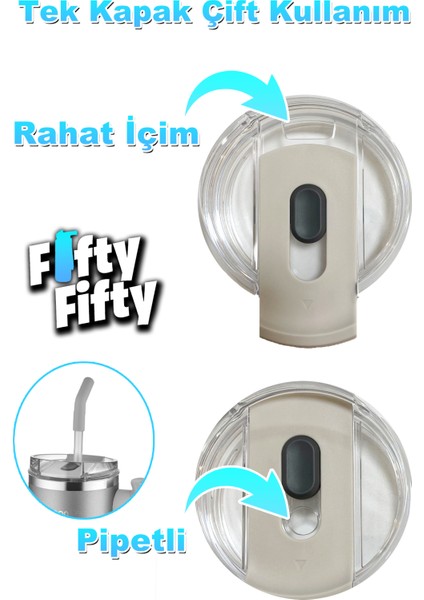 Rotate Handle Tumbler Cup 0.94ML/34OZ Pipetli/rahat Içim Vakumlu Paslanmaz Çelik TERMOS-FFVGN1007-950ML