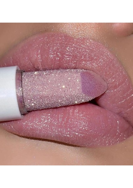 Natural Mor Renk Kalıcı Parlak Simli Ruj Glitter Waterproof Matte Luxury Lipstick