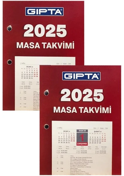 2025 Blok Masa Takvimi 10X13 cm 2 Adet