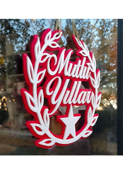 Mutlu Yıllar Kapı Ve Duvar Süsü - Yılbaşına Özel Keçeden Dekoratif Yazı fiyatları