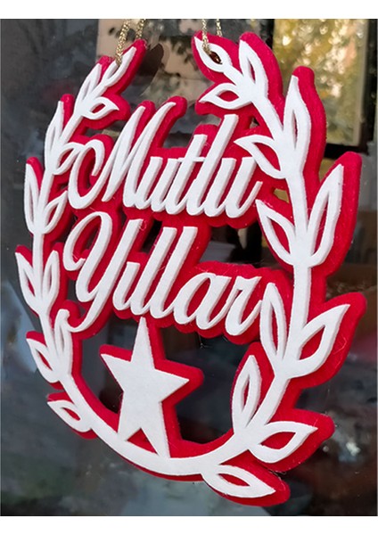 Mutlu Yıllar Kapı Ve Duvar Süsü - Yılbaşına Özel Keçeden Dekoratif Yazı modelleri