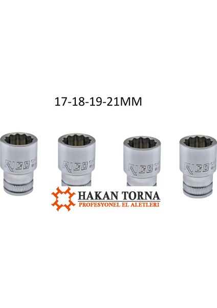 1/2 Kısa Yıldız Lokma 12 Köşe 17-18-19-21 mm