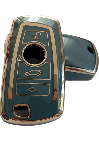 Bmw F Serisi Cas4 Smart Anahtar Kumanda Kılıfı Oto Anahtarlık Gri Gold