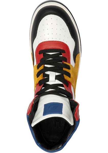 Erkek Sarı Mavi Beyaz Siyah Hakiki Deri Sneaker Bot 3K1SB75175 modelleri
