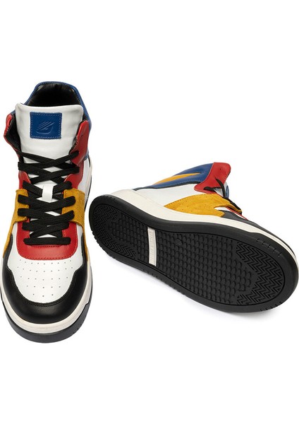 Erkek Sarı Mavi Beyaz Siyah Hakiki Deri Sneaker Bot 3K1SB75175 indirimleri