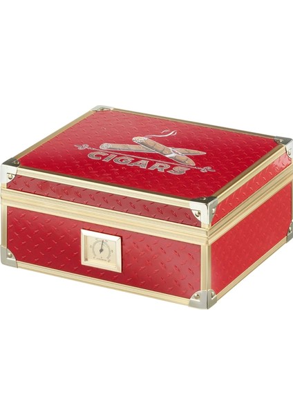 Metal Kaplama Alu Red Humidor 40 Lık