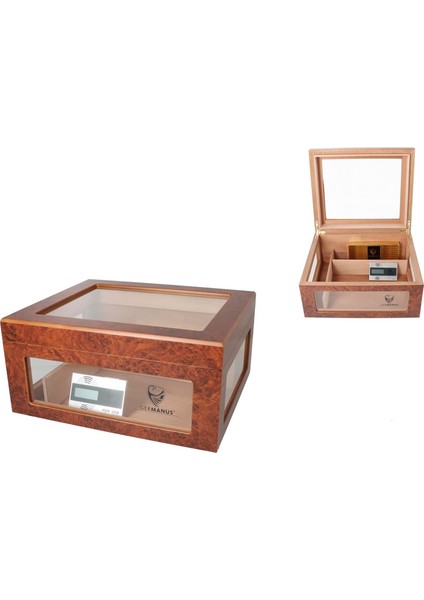 Oro Brown Camlı Humidor