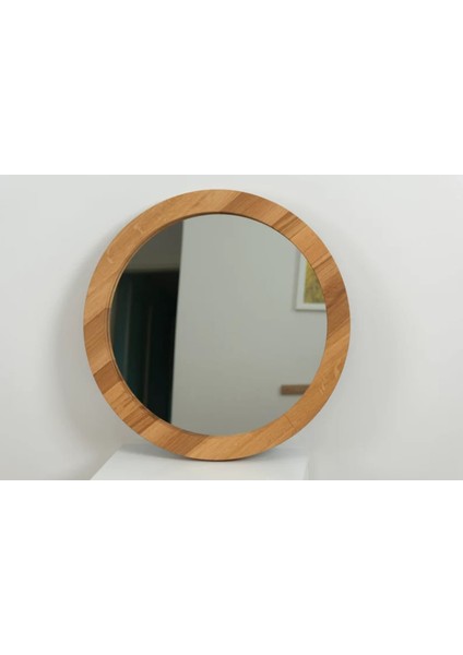 Ahşap Yuvarlak Dekoratif Ayna-Salon,Yatak Odası,Banyo Aynası