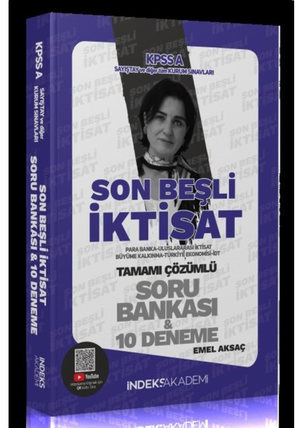 Indeks Akademi Yayıncılık 2025 KPSS A Grubu İktisat Son Beşli Soru Bankası ve 10 Deneme Çözümlü