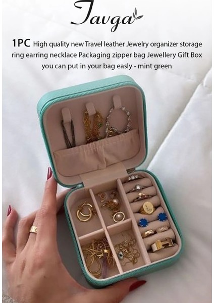 Mini Su Yeşili Travel Takı ve Makyaj Organizeri - Kozmetik - Takı ve Aksesuar Makyaj Çantası