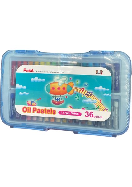 Yağlı Pastel Boya 36 Renk Çantalı - Mavi