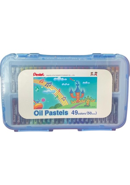 Yağlı Pastel Boya 50 Renk Çantalı - Mavi