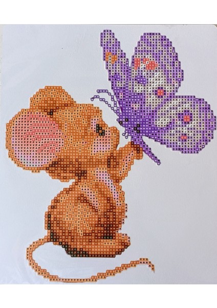 Boncuklu Taşlı Mozaik Elmas Boyama Ebat 21x25 Çocuklar Için