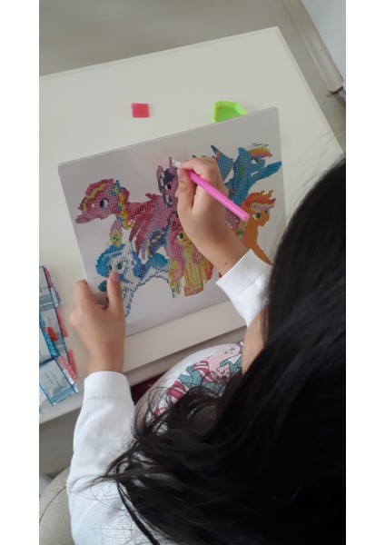 Boncuklu Taşlı Mozaik Elmas Boyama Ebat 21x25 Çocuklar Için indirimleri