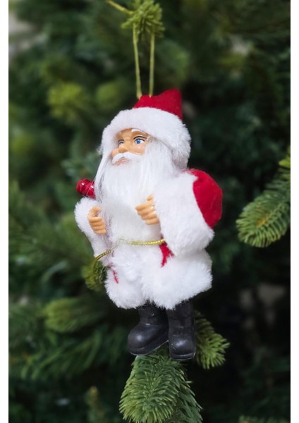 Gerçekli Noel Baba Yılbaşı Ağaç Süsü Sakallı Peluş Kıyafetli Şık Noel Baba Yılbaşı Ağacı Süsü fiyatları
