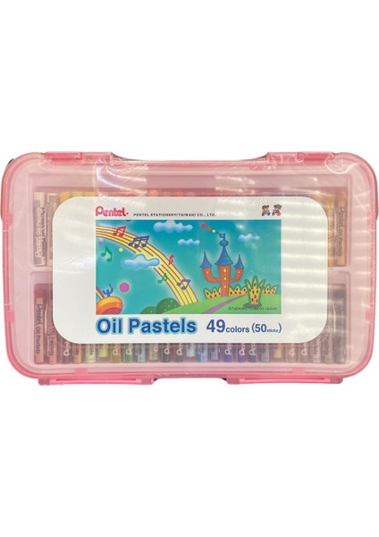 Yağlı Pastel Boya 50 Renk Çantalı - Pembe