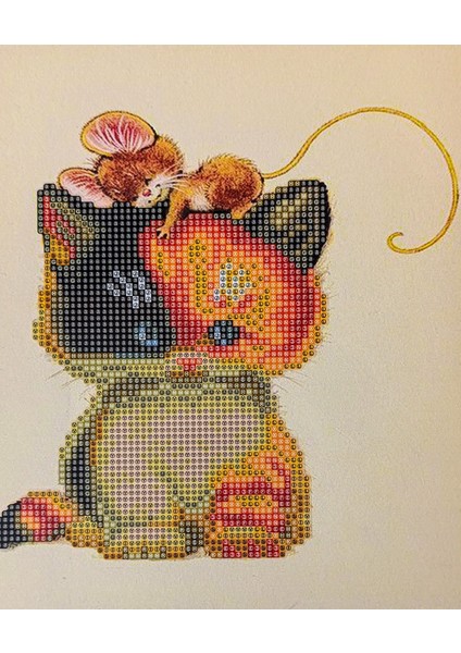 Boncuklu Taşlı Mozaik Elmas Goblen Pano Tablo Resim Puzzle Dıamond Paıntıng Ebat 21X25 Çocuklar Için