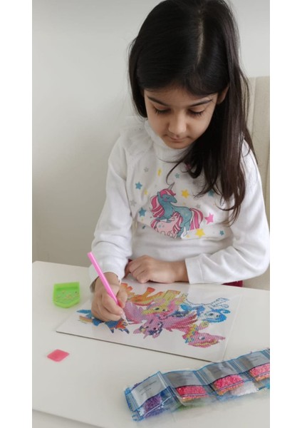 Boncuklu Taşlı Mozaik Elmas Goblen Pano Tablo Resim Puzzle Dıamond Paıntıng Ebat 21X25 Çocuklar Için indirimleri