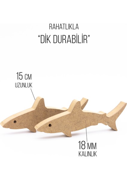 Okul Öncesi Etkinlik 15 cm 18 mm Köpek Balığı Ahşap Boyama Seti. Eğitici . Oyuncak Figür