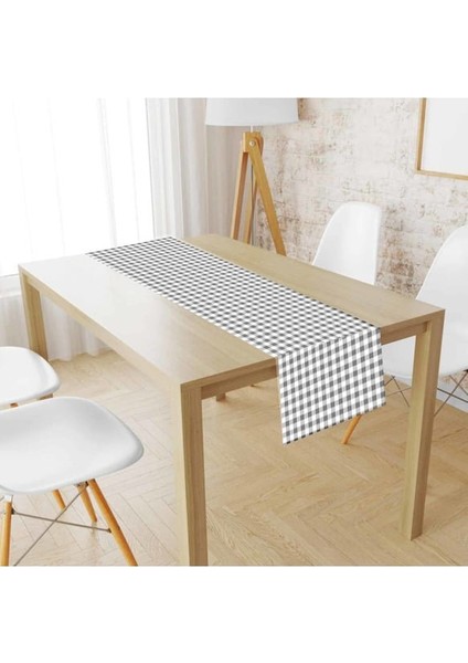 Gri Beyaz Pötikare, Ekose, Damalı Runner, Servis Örtüsü fiyatları